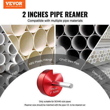 2 In PVC Pipe Reamer Tool Pipe Fitting Saver Of Aluminum Alloy For SCH 40