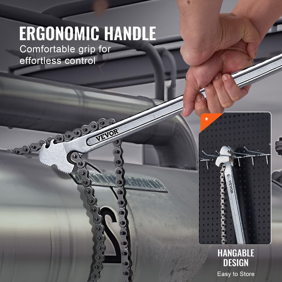 Chain Wrench, 48 Inch Chain Pipe Wrench, 13.4 Inch Diameter Capacity, CRV Reversible Pipe Fitting Tool Wrench With High Strength Jaw And Ergonomic Handle, For Pipe Installation And Car Repair