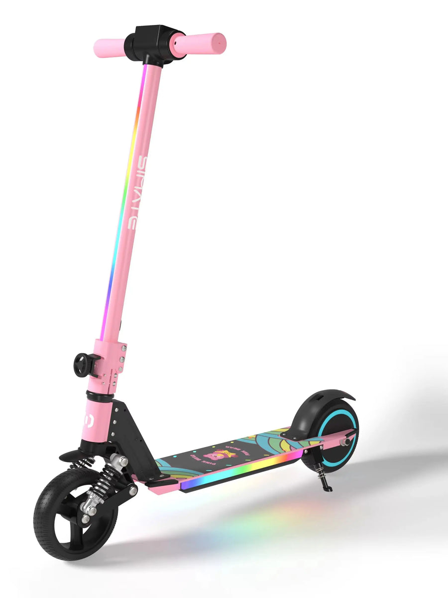 SIMATE S5 Fashion Trend Portable Kick Scooter for Kids Teens Foldable Scooter With Adjustable Handlebars Height LED Holiday Gift