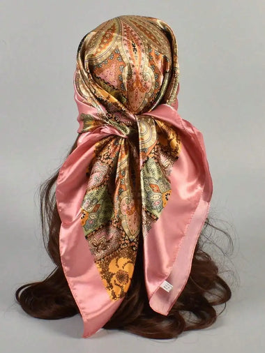 1pc Women's Multicolor Paisley And Paisley Pattern Woven Printed Scarf Shawl, Stylish Headwrap Travel, Party And Evening Events