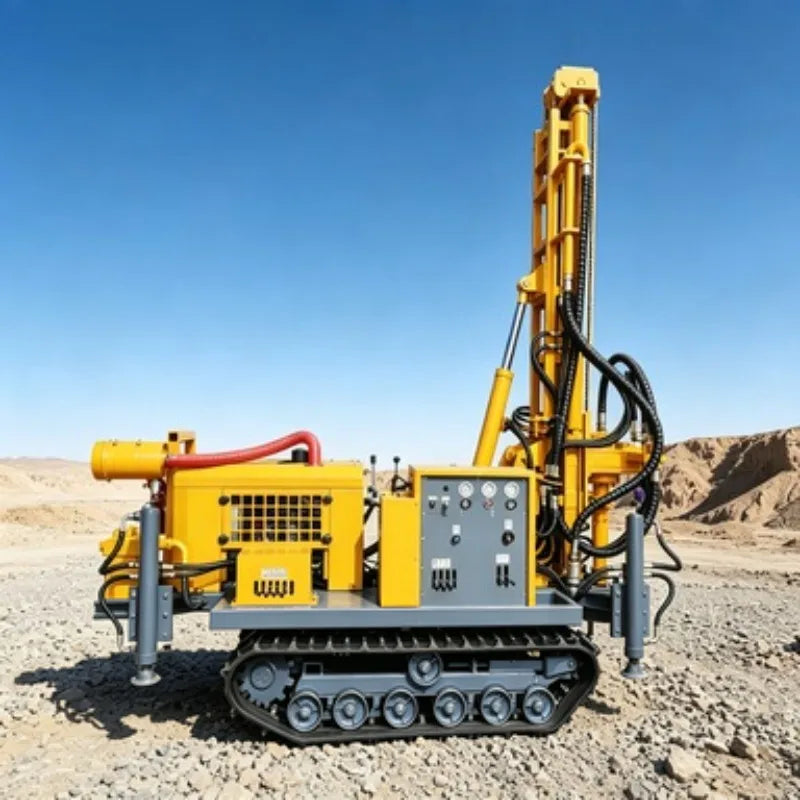 Tracked Water and Air Drilling Rig Mud Pneumatic Drill Machine for Water Well Mining Hard Rock