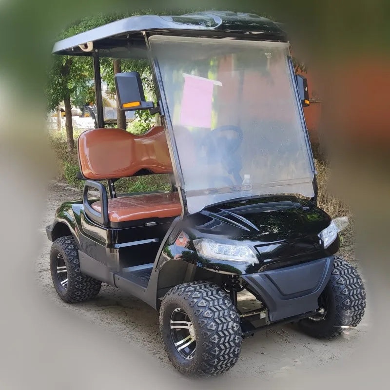 China New 2+2 Seat Electric Car Low Speed Electric Off-Road Vehicle Folding Seat Golf Cart Equipped With 48V 60V 72V Battery