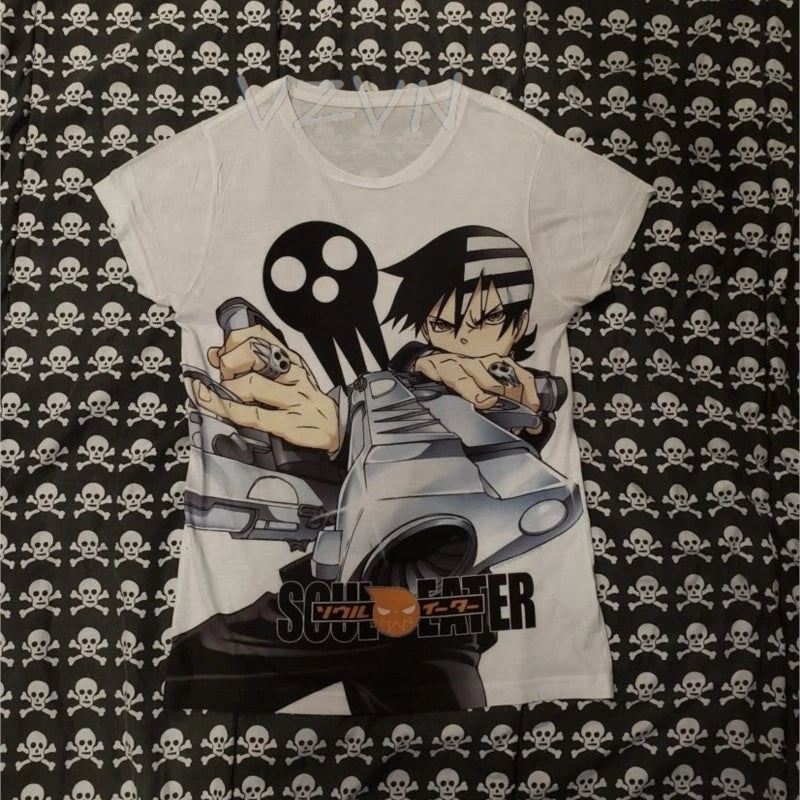 Y2k Tees Tops Aesthetic Streetwear Graphic Crop Tops Gothic Punk Printing Slim Baby Tees Cool Girls Fairy Print Women Clothing