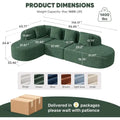 Green Oversized L-Shaped Sectional Sofa with Deep Seat and Chaise for Living Room or Bedroom, Ready to Use