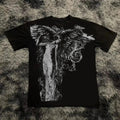 2025 Summer New Men's T-shirt Breathable sweat-absorbing casual roller skating Jesus print Hip-hop Men's T-shirt