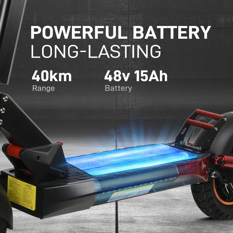 800W 15AH Electric Scooter 10' Off Road Tire Max Speed 28MPH Range 25Miles Dual Shock Absorbing Foldable EScooter