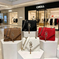 Elegant and Fashionable Argyle Quilted Chain Small Square Bag Metal Letter Tassel Diagonal Cross Bag Commuter Shoulder Bag