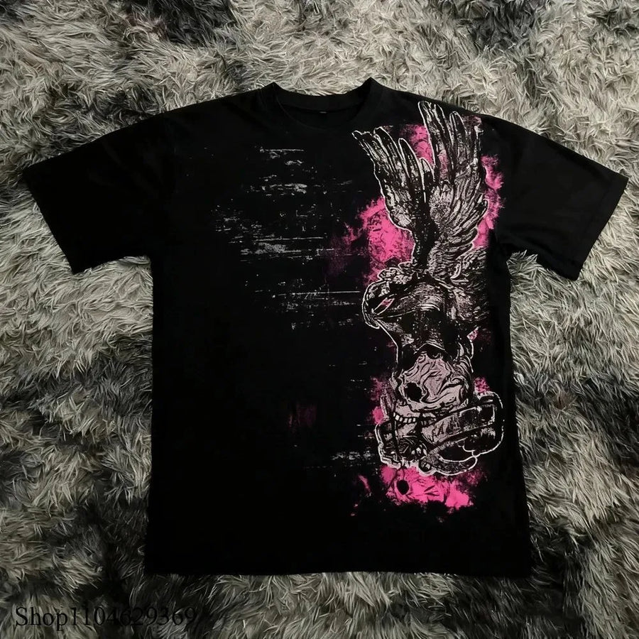 2025 Summer New Men's T-shirt Breathable sweat-absorbing casual roller skating Jesus print Hip-hop Men's T-shirt