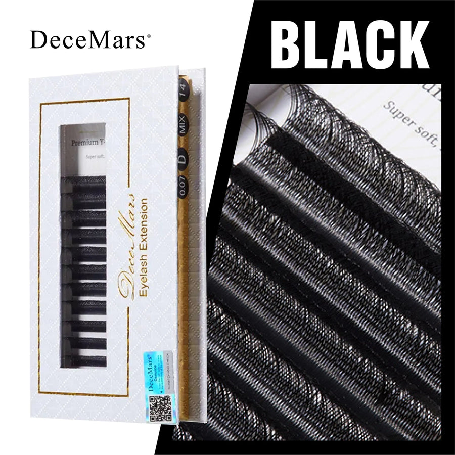 DeceMars YY Eyelash Extension 6mm-18mm Length Black