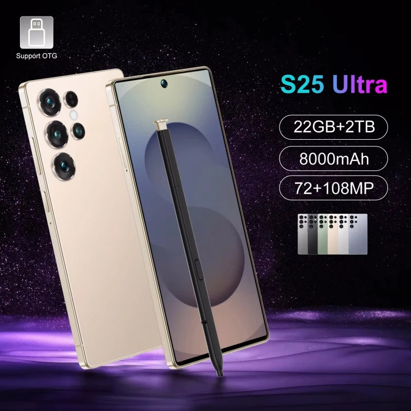 2025 New Global version S25 Ultra smartphone 7.3inch HD Android14 Snapdragon 8gen3 10core dual SIM 5G phone 8000mAh unlock phone