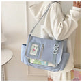 Y2K Japanese Harajuku School Bags for Girls New Transparent Itabag Crossbody Bag DIY Badges Display Plate Ita Bag