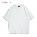 WAVLATII Oversized Summer T Shirts for Women Men Brown Casual Female Korean Streetwear Tees Unisex Basic Solid Young Cool Tops