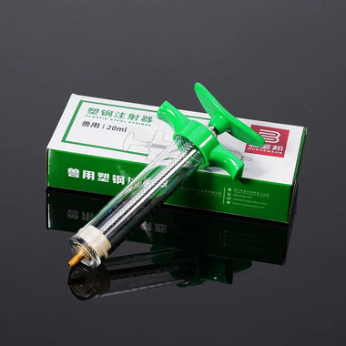 Veterinary Syringe Adjustable Dose Vaccine Injection with 10pcs 304 Stainless Steel Needle for Pig Cow Chicken Veterinary Tools