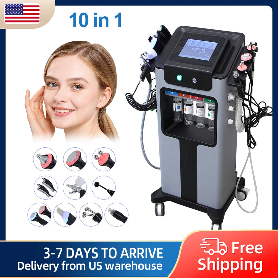 New 10 In 1 Aqua Peeling Lift Skin Bubble Moisturizer Oxygen Machine Skin Care Cleansing Facial Equipment