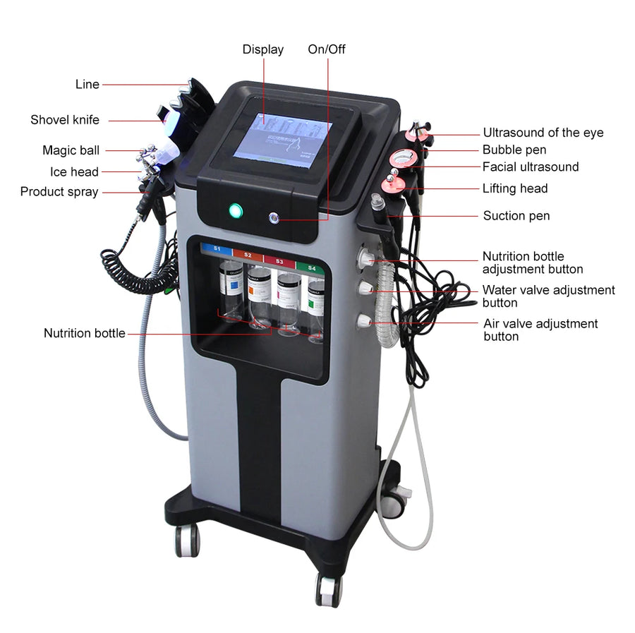 New 10 In 1 Aqua Peeling Lift Skin Bubble Moisturizer Oxygen Machine Skin Care Cleansing Facial Equipment
