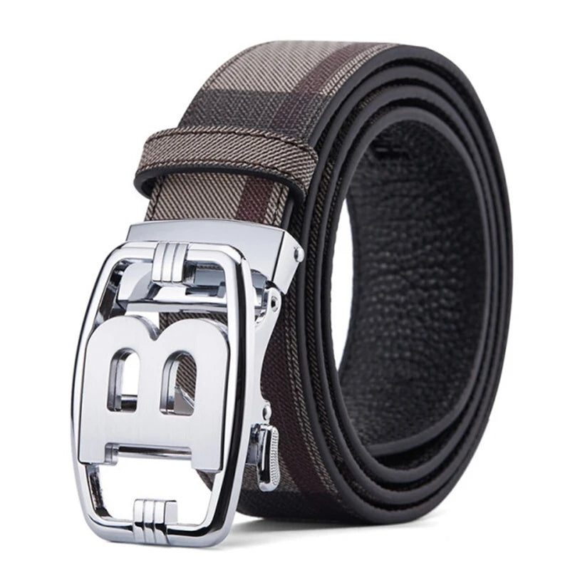 High Quality Leather Belt Men Luxury Brand Designer fashion Canvas Belts for Men Strap Male Metal Automatic Buckle Belt