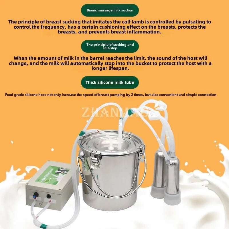 Cattle and Sheep Milking Machine, Animal Electric Pulse Milking Machine, Portable Small Milking Machine