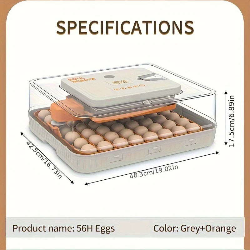 56 Egg Incubator for Hatching Eggs, Egg Incubators with Automatic Egg Turning, Temperature and Humidity Control, Egg Candler, Automatic Water Bottle Refill, Incubator for Chicken, Ducks, Goose