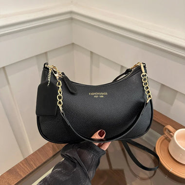 Crossbody Bag for Women Adjustable Strap Crescent Shoulder Bag PU Leather Zipper Closure Casual Handbag for Work Travel