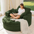 MAXYOYO Oversized Round Chaise Lounge Sofa, Upholstered Lounge Chair with 3 Pillows, Boneless Sofa Couch with Ottoman,Deep Seat