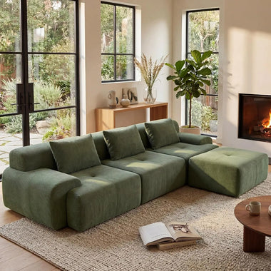 108'' Modular Boneless Sofa,Sectional Couch for Living Room | Tufted Oversized L Shape Deep Seat Sectional Sofa, Customized