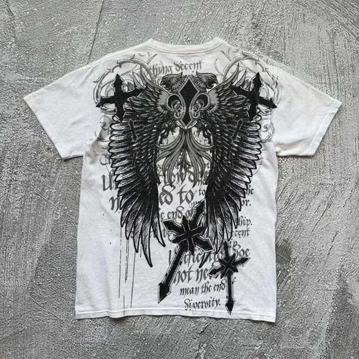 2025 Summer New Men's T-shirt Breathable sweat-absorbing casual roller skating Jesus print Hip-hop Men's T-shirt