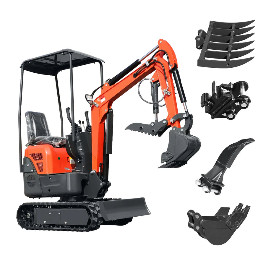 1.2 Ton Small Crawler Mini Excavator Hydraulic Micro Digger CE Approved For Household Landscaping Farm Digging Work