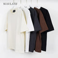 WAVLATII Oversized Summer T Shirts for Women Men Brown Casual Female Korean Streetwear Tees Unisex Basic Solid Young Cool Tops