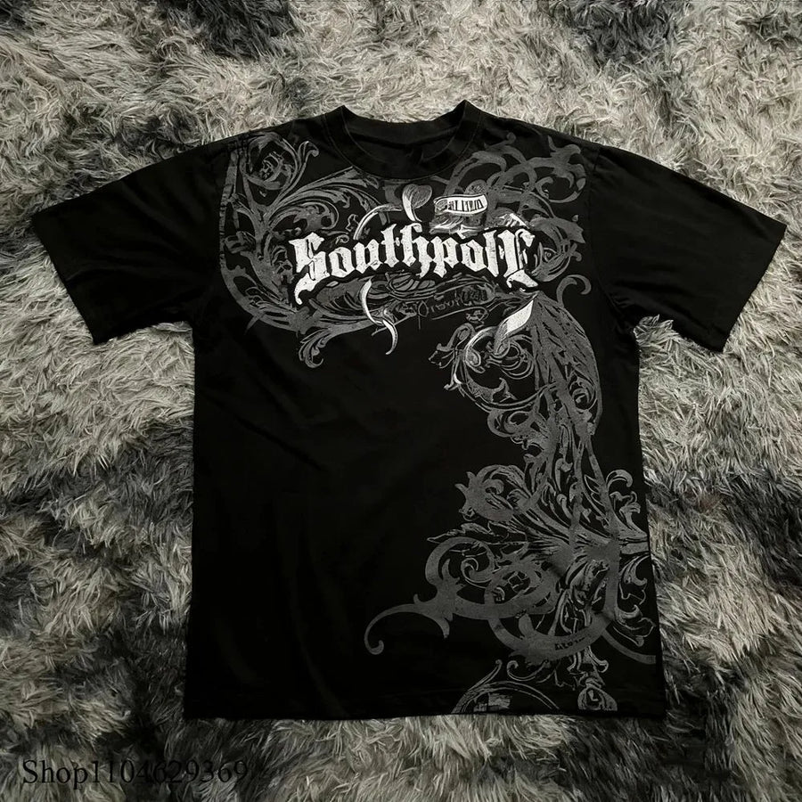 2025 Summer New Men's T-shirt Breathable sweat-absorbing casual roller skating Jesus print Hip-hop Men's T-shirt