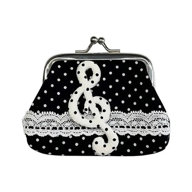 Cute Coin Purse Fashionable Elegant Small Wallet Portable Earbud Lipstick Key Storage Bag Vintage Polka Dot Pouch For Women