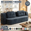 Vacuum Compressed Sofa Bed Convertible 2 in 1 Folding Couch with Soft Cushions Space Saving Floor Sofa for Living Room Bedroom Apartment Guest Room Lounge Modern Upholstered Sleeper Sofa in Blue or Green Easy Setup Comfortable Seating for Adults