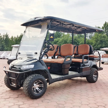 China New 2+2 Seat Electric Car Low Speed Electric Off-Road Vehicle Folding Seat Golf Cart Equipped With 48V 60V 72V Battery