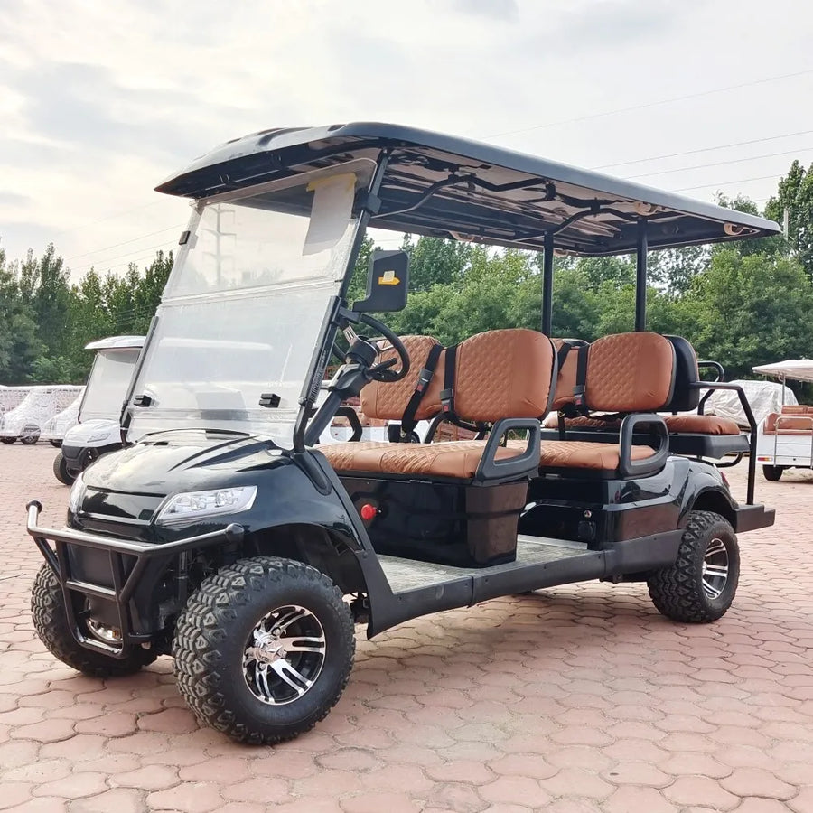 China New 2+2 Seat Electric Car Low Speed Electric Off-Road Vehicle Folding Seat Golf Cart Equipped With 48V 60V 72V Battery