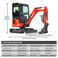 2-Ton Mini Excavator (Powered by Kubota Engine) — Equipped with Cab; Customization Available.