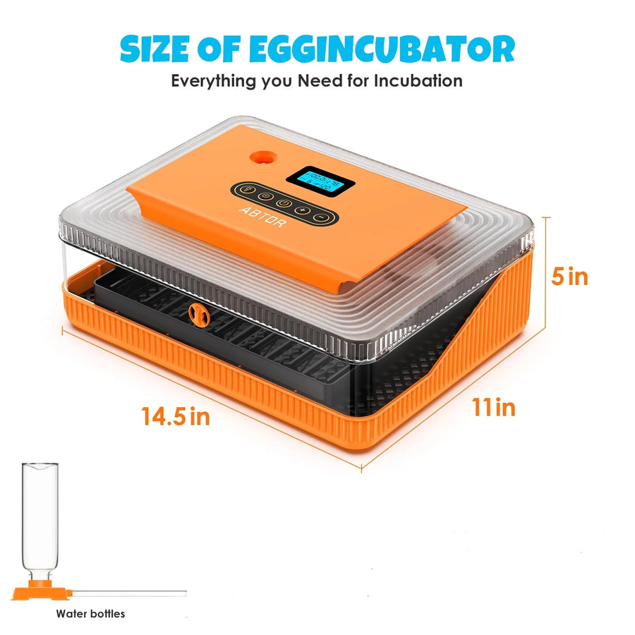 25 Egg Incubator for Hatching Eggs,Automatic Egg Turning and Humidity Control, with Automatic Water Serving,360° View Poultry Incubator for Hatching Chicken Duck Quail Parrot