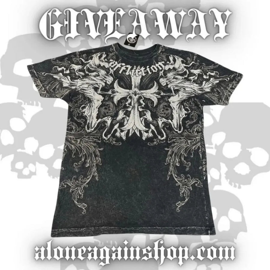 European and American Summer Men's Fashion Gothic Skull Print Comfortable Breathable Round Neck T-shirt Outdoor Street Top
