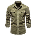 Men's New Corduroy Shirt Cotton Business Casual Long-Sleeved Coat