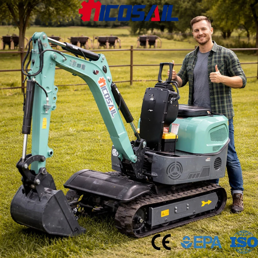 Custom Mini 1.2 Ton Excavator Euro 5 Engine CE Certified Compact Digger for Construction and Farm Use