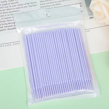 100Pcs Disposable Micro Cotton Swabs Lash Extension Cleaning Brush Household Salon Makeup Supply