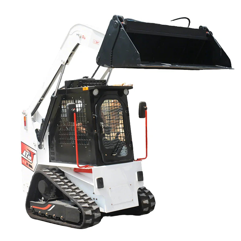 Customized skid steer loader with snow blower, track type small loader, cab, household farm mini skid steer loader, CE EPA