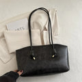 Y2K Trend PU Leather Work Shoulder Bag Large Capacity Simple Female Crossbody Bag Solid Color Commuting Bag Women Female