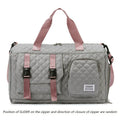 Durable Nylon Travel Duffle Bag, Portable Sports Gym Bag for Overnight Trips Shoulder Duffel Training Bag, Spacious Argyle