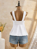 Women Sweetheart Neck Drawstring Ruched Peplum Cami Top Polka Dot Print Sleeveless Casual Camisole Outfit