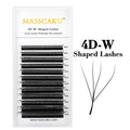 MASSCAKU 12Lines Premium Mink 3D 4D 5D 6D Pre-made False Eyelash W Shape Soft and Natural Individual Lash Extension Supplies