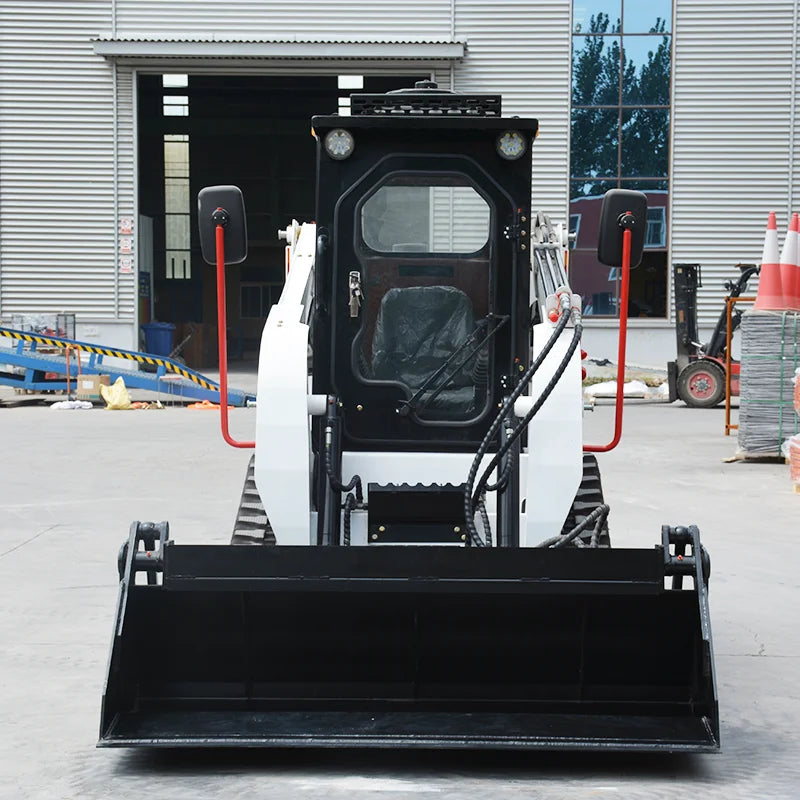 Customized skid steer loader with snow blower, track type small loader, cab, household farm mini skid steer loader, CE EPA