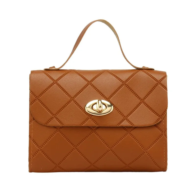 Rhombus striped square bag women handbags2025 Korean version handbag foreign trade wholesale fashion bag