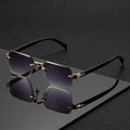 Rimless Rectangle Sunglasses for Women and Men – Fashion Small Square Frameless Shades, Summer Travel UV400 Protection Eyewear, Classic Unisex Oculos