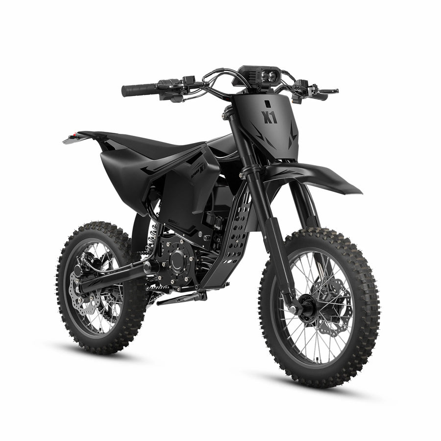 QRONGE X1 Spark Electric Dirt Bike 4500W Peak&Up to 60 Miles 50MPH 60V 28.8Ah Battery E-Bike 14"/12" Fat Tire Electric Motorcycle for Mountain Off-Road Teens Adults + 1 Year Warranty