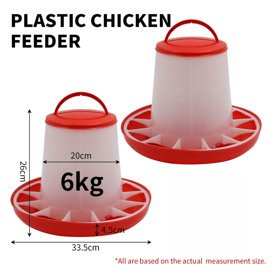 1.5/3/6/9/12kg Automatic Chicken Feeder Bucket Rooster Hen Feeding Device Farm Animal Poultry Quail Pigeon Feeding Supplies 1 Pc