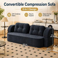 Vacuum Compressed Sofa Bed Convertible 2 in 1 Folding Couch with Soft Cushions Space Saving Floor Sofa for Living Room Bedroom Apartment Guest Room Lounge Modern Upholstered Sleeper Sofa in Blue or Green Easy Setup Comfortable Seating for Adults